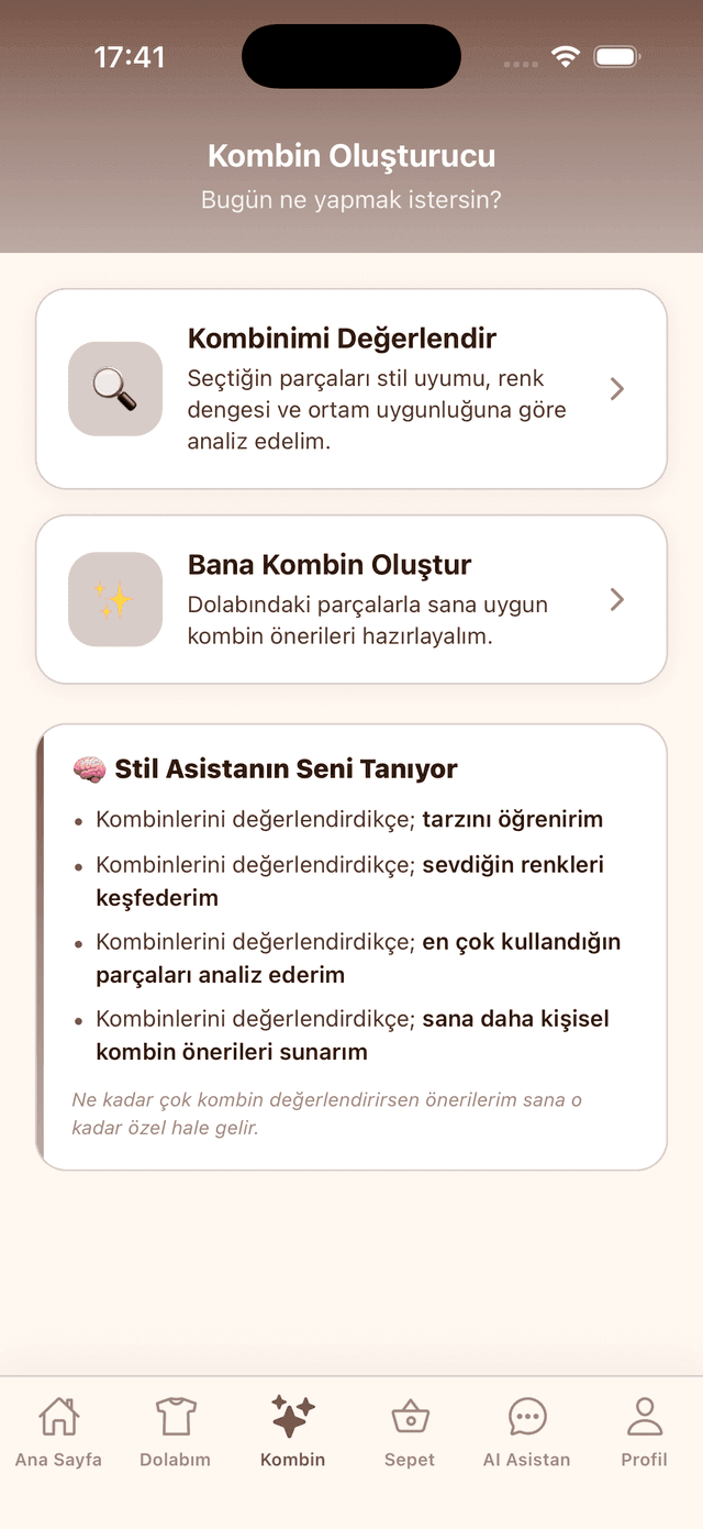 Dijital Dolabım uygulama ekranı